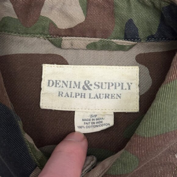 Denim & Supply Ralph Lauren Canada Patch Men's Camo Button-Up Shirt - Size Small - Picture 10 of 11